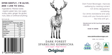 Load image into Gallery viewer, Dark Forest Sparkling Original Kombucha label with nutrient details

